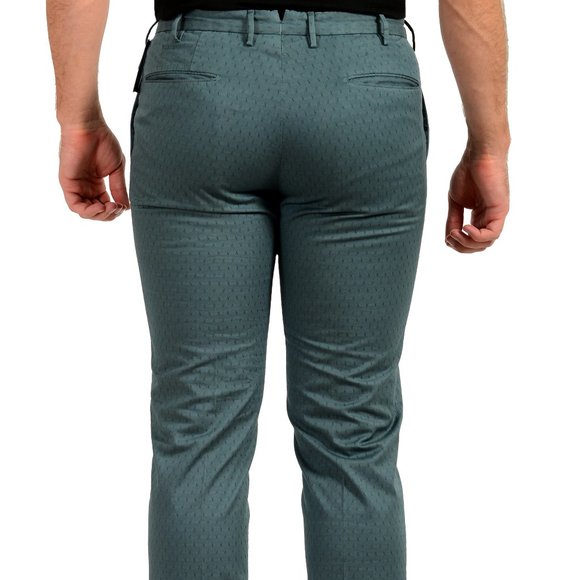 Incotex Slowear Men's Ocean Blue Flat Front Casual Pants - Picture 3 of 5